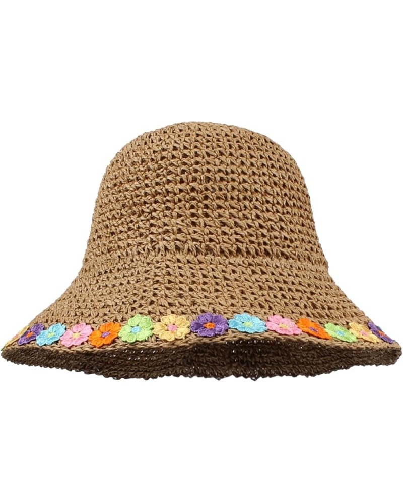 Van Caro Women Wide Brim Straw Roll up Hat Beach Sun Hat Summer Fishing Hat 7531 Light Coffee $9.24 Sun Hats