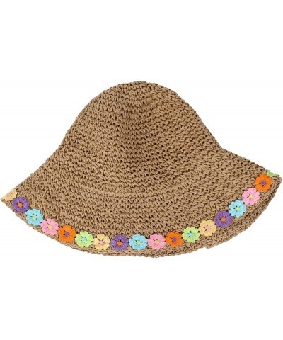 Van Caro Women Wide Brim Straw Roll up Hat Beach Sun Hat Summer Fishing Hat 7531 Light Coffee $9.24 Sun Hats