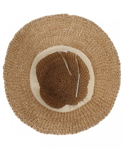 Van Caro Women Wide Brim Straw Roll up Hat Beach Sun Hat Summer Fishing Hat 7531 Light Coffee $9.24 Sun Hats