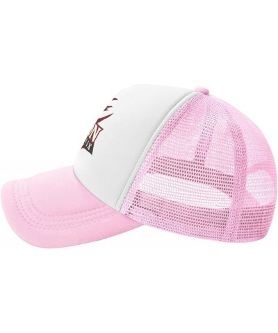 Elon University Logo Trucker Hats for Both Men and Women - Mesh Baseball Snapback Hats Pink $19.05 Baseball Caps