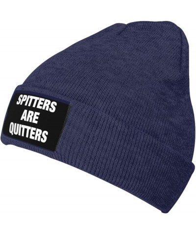 Spitters are Quitters Warm Daily Skull Cap,Gift for Men Women Winter Knit Hat Navy Blue $11.88 Skullies & Beanies