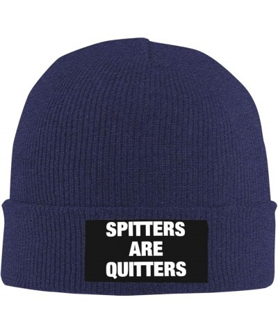 Spitters are Quitters Warm Daily Skull Cap,Gift for Men Women Winter Knit Hat Navy Blue $11.88 Skullies & Beanies