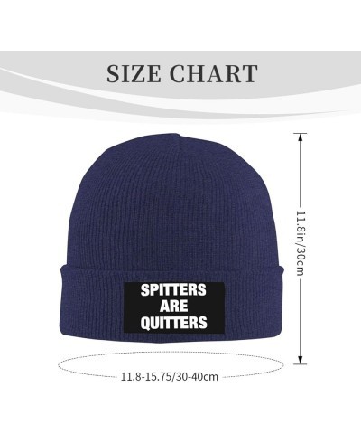 Spitters are Quitters Warm Daily Skull Cap,Gift for Men Women Winter Knit Hat Navy Blue $11.88 Skullies & Beanies