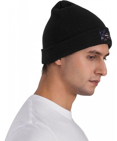 Anti Trump You're in A Cult and He Lost No Really Beanie Hats Warm Chunky Cable Knit Hat Slouchy Skull Cap for Women Men Blac...