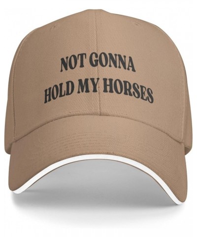 Not Gonna Hold My Horses Trucker Hat for Men Women Baseball Caps Funny Hat Black Natural $9.44 Baseball Caps