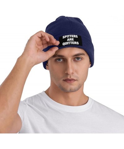 Spitters are Quitters Warm Daily Skull Cap,Gift for Men Women Winter Knit Hat Navy Blue $11.88 Skullies & Beanies