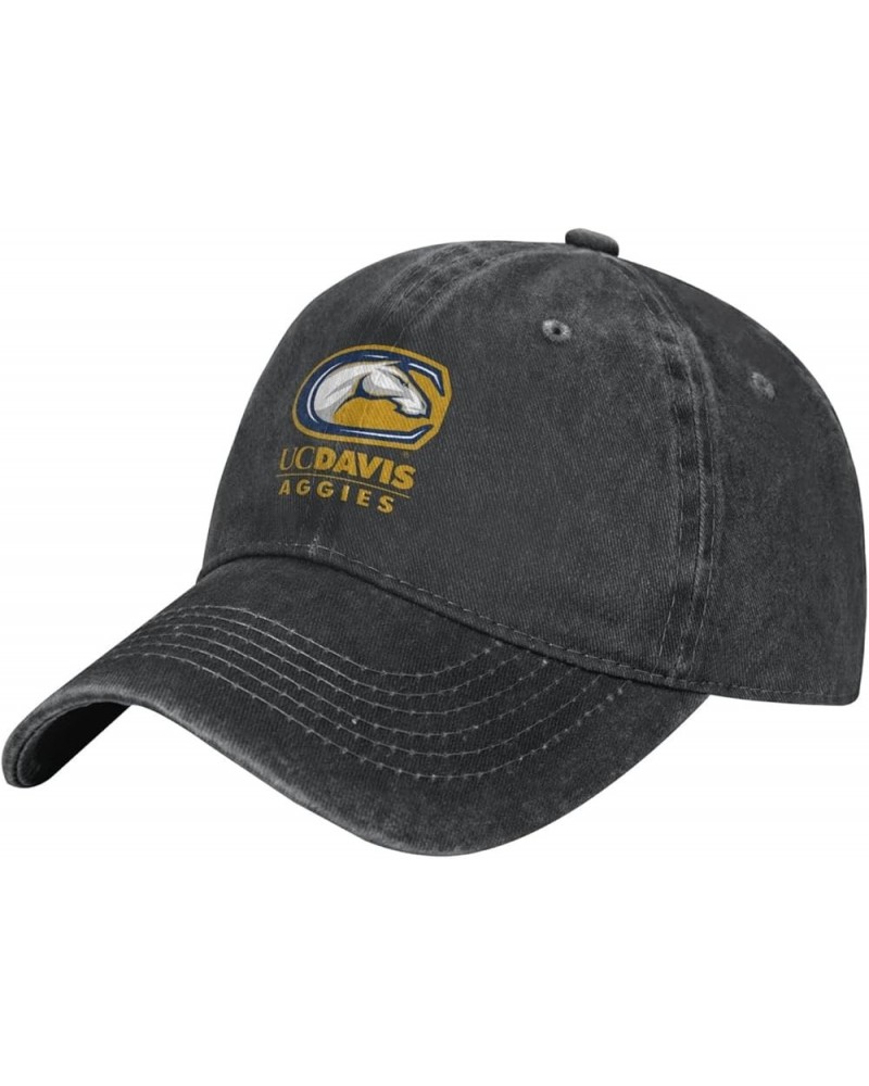 Uc Davis Aggies University Logo Cowboy Hats，Unisex Adjustable for Hat Baseball Cap Casquette Black $14.74 Cowboy Hats