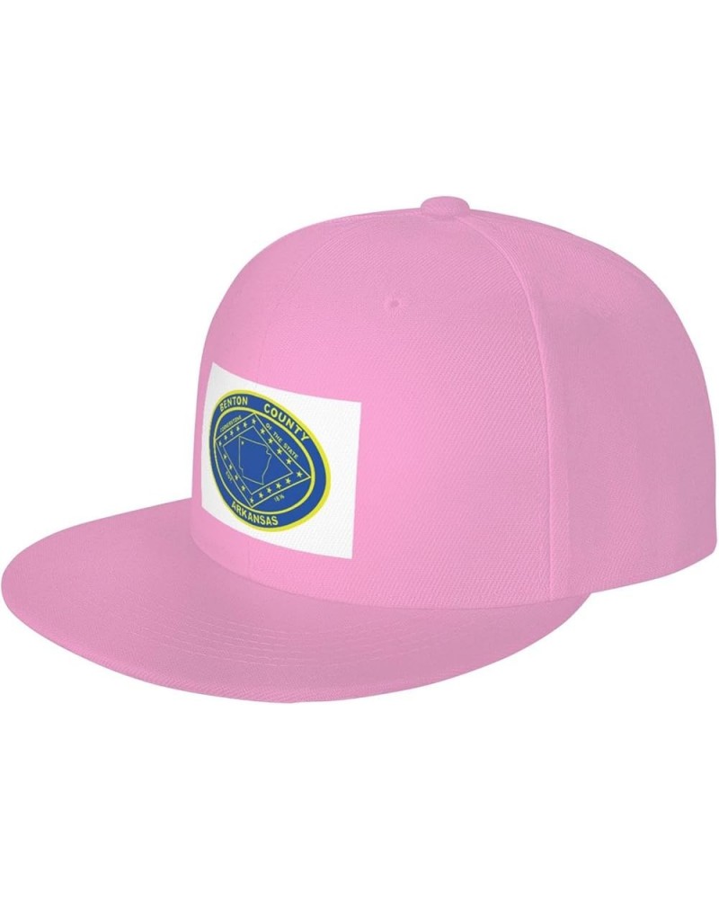 Flag of Benton County, Arkansas Baseball Cap for Men Women Snapback Hat Trucker Flat Bill Caps Sun Hat Pink $12.48 Baseball Caps