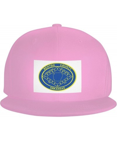 Flag of Benton County, Arkansas Baseball Cap for Men Women Snapback Hat Trucker Flat Bill Caps Sun Hat Pink $12.48 Baseball Caps