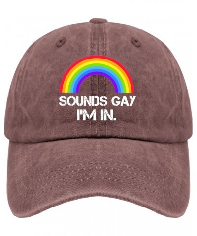 Sounds Gay I'm in Golf Hats, Sounds Gay I'm in Funny Running Cap Gifts for Her Hats,LGBT Funny Summer Cap Wine Red $9.68 Base...