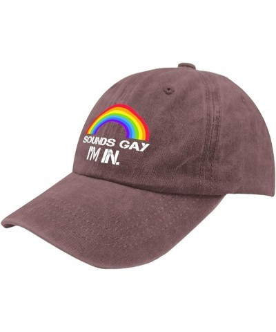 Sounds Gay I'm in Golf Hats, Sounds Gay I'm in Funny Running Cap Gifts for Her Hats,LGBT Funny Summer Cap Wine Red $9.68 Base...