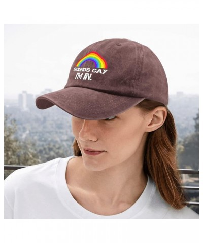 Sounds Gay I'm in Golf Hats, Sounds Gay I'm in Funny Running Cap Gifts for Her Hats,LGBT Funny Summer Cap Wine Red $9.68 Base...