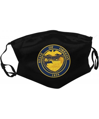 Seal of Oregon Face Mask Double-Sided Printing Reusable Adjustable Universal Dust Mask Unisex Masks Black $12.00 Balaclavas