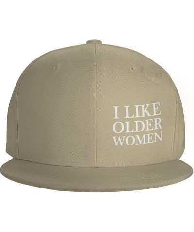 I Like Older Women Hats for Men Women Adjustable Flat Brim Bill Baseball Cap Fashionable Hip Hop Trucker Hat Black Natural $8...