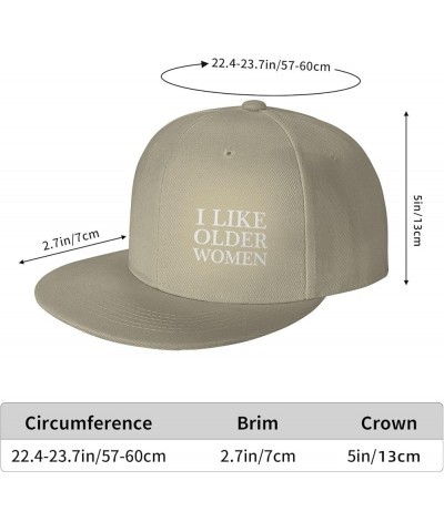 I Like Older Women Hats for Men Women Adjustable Flat Brim Bill Baseball Cap Fashionable Hip Hop Trucker Hat Black Natural $8...