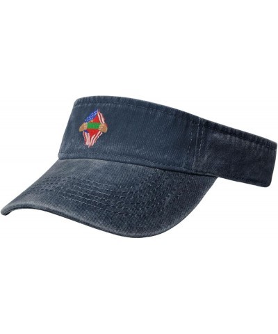 Hand Tear Flag of Transnistria State Sun Visor Hats for Women Men Adjustable Cotton Sun Hat Golf Cap Navy Blue $14.09 Visors