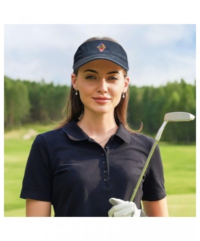 Hand Tear Flag of Transnistria State Sun Visor Hats for Women Men Adjustable Cotton Sun Hat Golf Cap Navy Blue $14.09 Visors