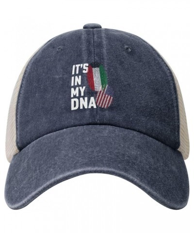 Kuwait It's in My DNA Baseball Cap Women Men Mesh Back Hats Vintage Cowboy Hat Dad Caps Navy Blue $13.24 Cowboy Hats