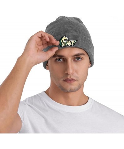 Cal Poly Mustangs Beanie Hat for Men and Women Winter Warm Hats Knit Slouchy Thick Skull Cap Deep Heather $13.10 Skullies & B...