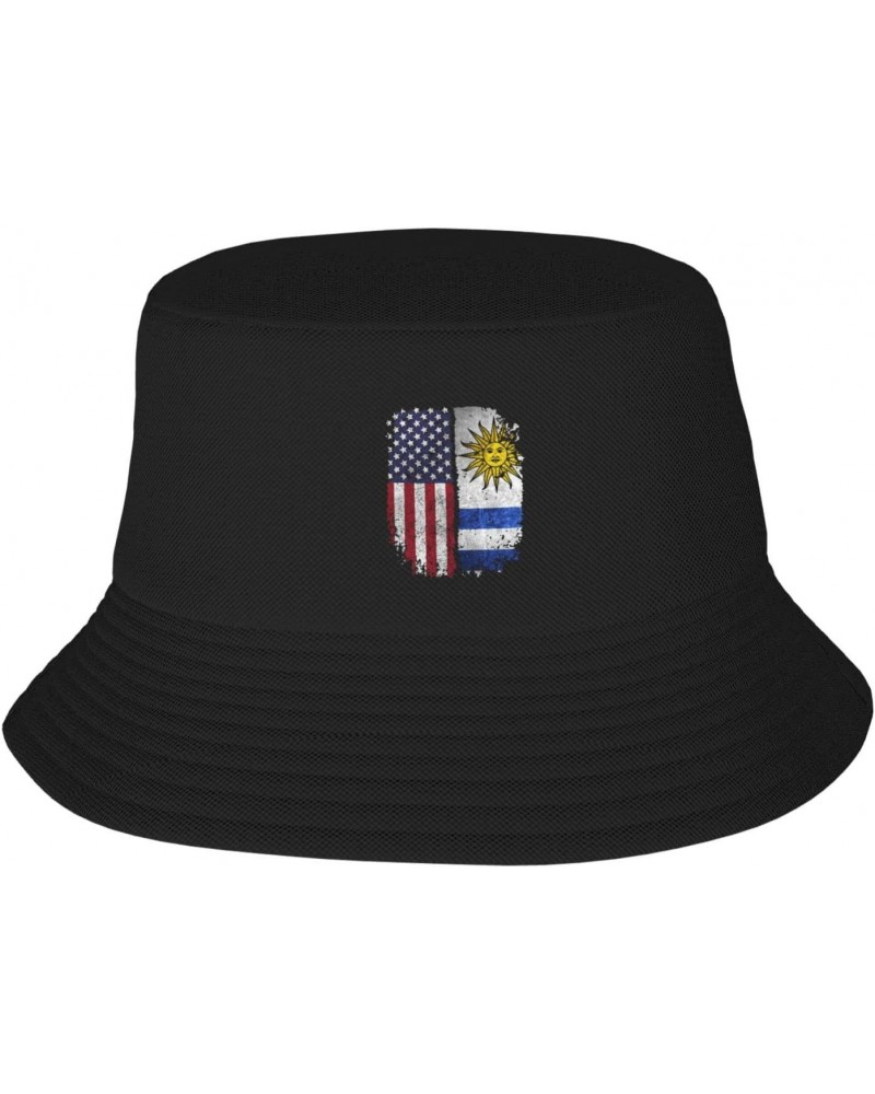 Unisex Bucket Hats for American-Uruguay-Uruguayan Sun Beach Hat Wide Brim Summer Fisherman's Caps UPF 50+ Black $13.19 Sun Hats