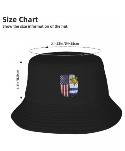 Unisex Bucket Hats for American-Uruguay-Uruguayan Sun Beach Hat Wide Brim Summer Fisherman's Caps UPF 50+ Black $13.19 Sun Hats