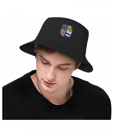 Unisex Bucket Hats for American-Uruguay-Uruguayan Sun Beach Hat Wide Brim Summer Fisherman's Caps UPF 50+ Black $13.19 Sun Hats