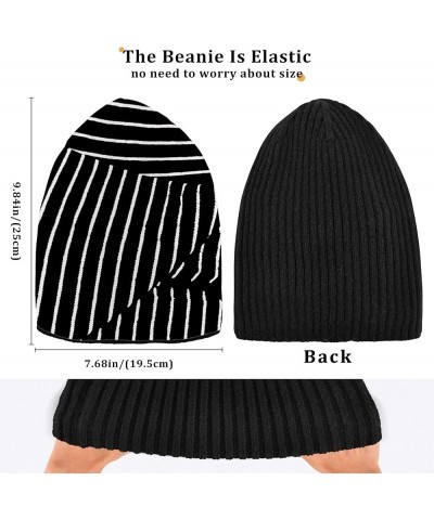 Adults Kids Women Men Winter Hats Leopard Printed Warm Fleece Lined Hat Windproof Beanie Hat Black Black and White Lines $12....