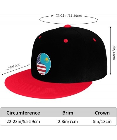 Yin Yang Flag Combination of America and Kazakhstan Snapback Hat for Men Women Baseball Cap Trucker Flat Bill Hats Dad Caps R...