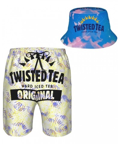 T-Wisted T-Ea Men's Beach Combo:Packable Bucket Hat&Quick Dry Shorts-Trendy Print Fisherman Cap&Drawstring Swim Trunks 1023 $...