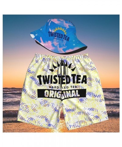 T-Wisted T-Ea Men's Beach Combo:Packable Bucket Hat&Quick Dry Shorts-Trendy Print Fisherman Cap&Drawstring Swim Trunks 1023 $...