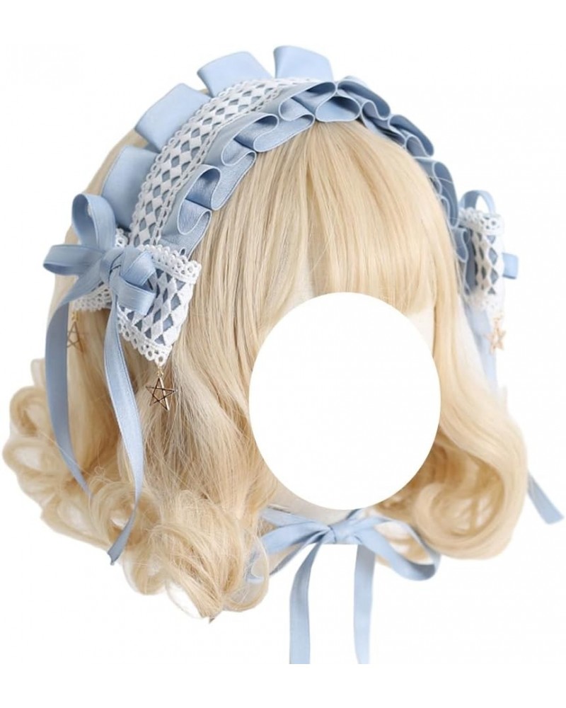 Lolita Bow Headband Women French Maid Headpieces Bowknot Hair Accessories for Girls Costume Party Props Blue Headband $13.05 ...