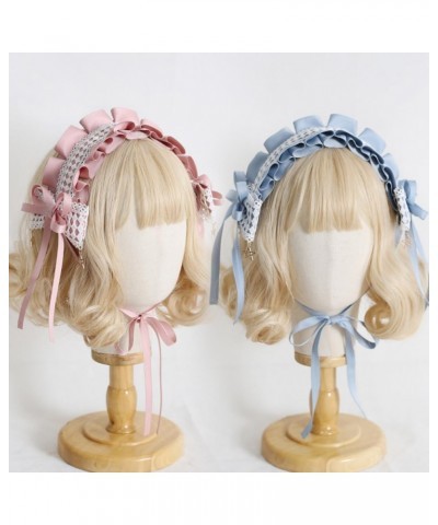 Lolita Bow Headband Women French Maid Headpieces Bowknot Hair Accessories for Girls Costume Party Props Blue Headband $13.05 ...