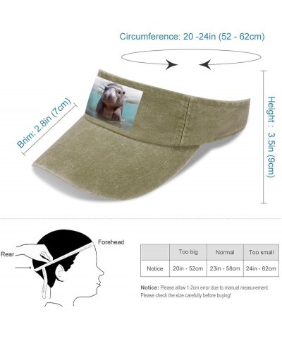 Sun Visor Hat Empty Top Sun Hat Cute Hippo Adjustable Baseball Cap UV Protection Beach Cap for Sport Beige-cute Hippo $14.70 ...