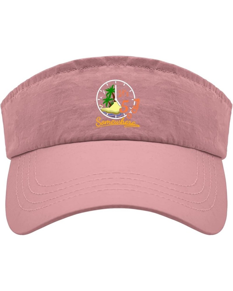 It's 5 o'clock Somewhere Hat Sun Visor for Men Sun Visors Funny Sports Hat Pink $8.81 Visors