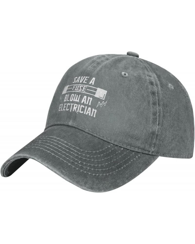 Save Fuse Blow an Electrician Cowboy Cap Outdoor Leisure Adjustable Cowboy Hat Unisex Black Gray $13.15 Cowboy Hats