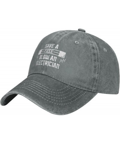 Save Fuse Blow an Electrician Cowboy Cap Outdoor Leisure Adjustable Cowboy Hat Unisex Black Gray $13.15 Cowboy Hats