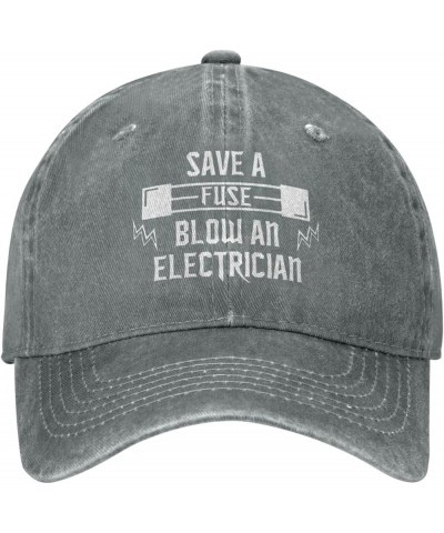 Save Fuse Blow an Electrician Cowboy Cap Outdoor Leisure Adjustable Cowboy Hat Unisex Black Gray $13.15 Cowboy Hats