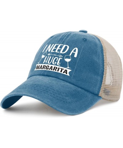 I Need A Huge Margarita Hat Mens Retro Drinking Cap for Women AllBlack Ball Cap Retro Unique Gifts for Engineers Lake Blue $1...