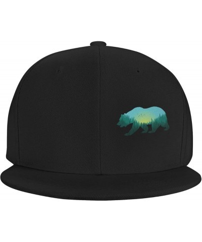 Bear and Mountain Snapback Hats for Men Women Adjustable Baseball Cap Flat Bill Hip Hop Hat Bear and Mountain10 $10.44 Baseba...