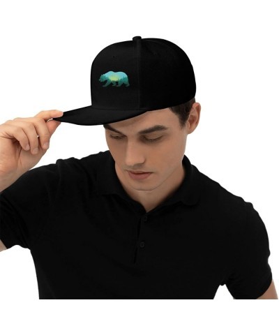 Bear and Mountain Snapback Hats for Men Women Adjustable Baseball Cap Flat Bill Hip Hop Hat Bear and Mountain10 $10.44 Baseba...