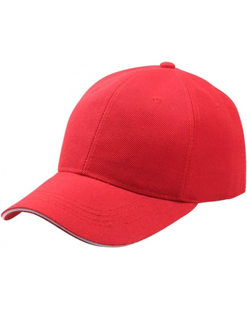 Vintage Cotton Washed Baseball Caps Unstructured Low Profile Adjustable Distressed Dad Hat for Men Women Red $6.59 Baseball Caps