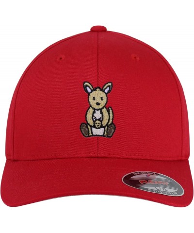 Flexfit Kangaroo Embroidered Baseball Cap Captain Mom Red $12.59 Baseball Caps