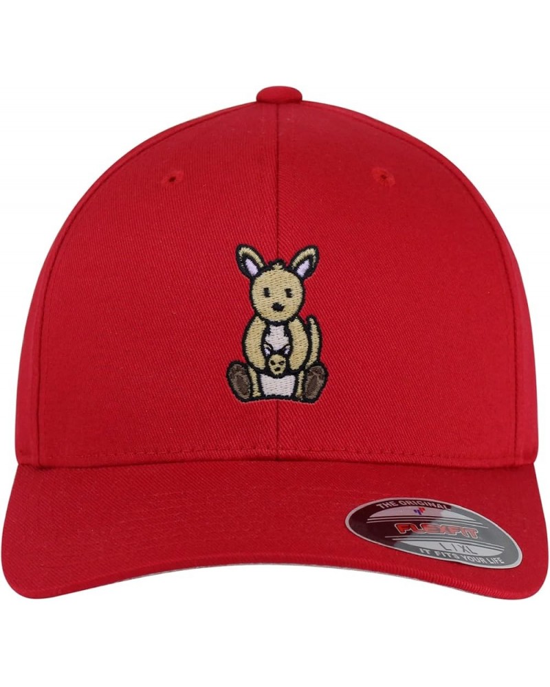 Flexfit Kangaroo Embroidered Baseball Cap Captain Mom Red $12.59 Baseball Caps