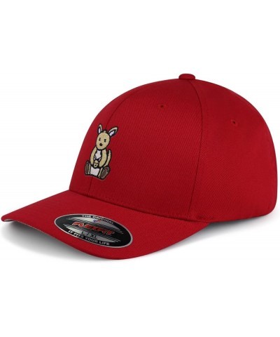 Flexfit Kangaroo Embroidered Baseball Cap Captain Mom Red $12.59 Baseball Caps