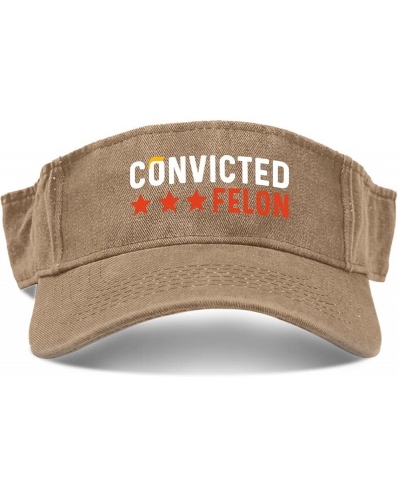 Trump Convicted Felon's Caps Visor Hat for Men Sun Visor Reversible Running Hat Pigment Khaki $11.18 Visors