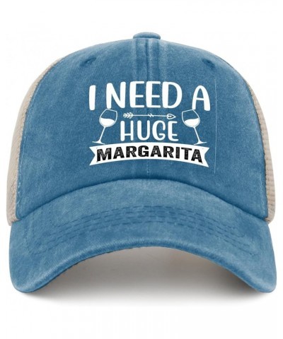 I Need A Huge Margarita Hat Mens Retro Drinking Cap for Women AllBlack Ball Cap Retro Unique Gifts for Engineers Lake Blue $1...