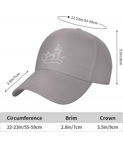 It is Wells with My Soul Christian Jesus Men's Baseball Cap Retro Trucker Hat Adjustable Gray $11.81 Baseball Caps