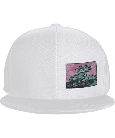 Snapback Hats for Men Women,Fashion Baseball Cap,Hip Hop Flat Bill Brim Adjustable Dad Hats White $10.23 Baseball Caps