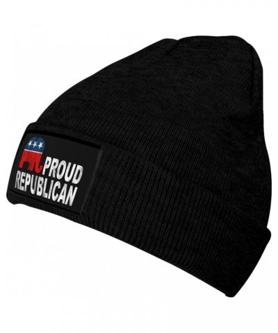 Proud to Be A Republican Cozy Knitted Beanie Hat - Stylish Winter Headwear Acrylic Ideal for All Ages Black $16.04 Skullies &...