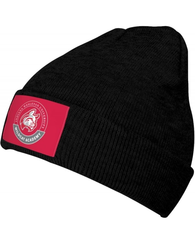 Indiana Wesleyan University Logo Stretch Knit Hat for Men Women Winter Warm Cap Black $6.94 Skullies & Beanies